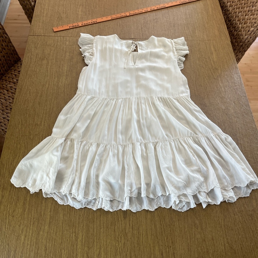 Aritizia Wilfred Sidione Cream Tiered Soft Romantic Mini Dress, Ruffles, Sz S - Picture 13 of 16